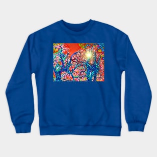 Trees Stained Glass Crewneck Sweatshirt